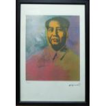 ANDY WARHOL 'Chairman Mao', lithograph, from Leo Castelli gallery, stamped on reverse, edited by G.