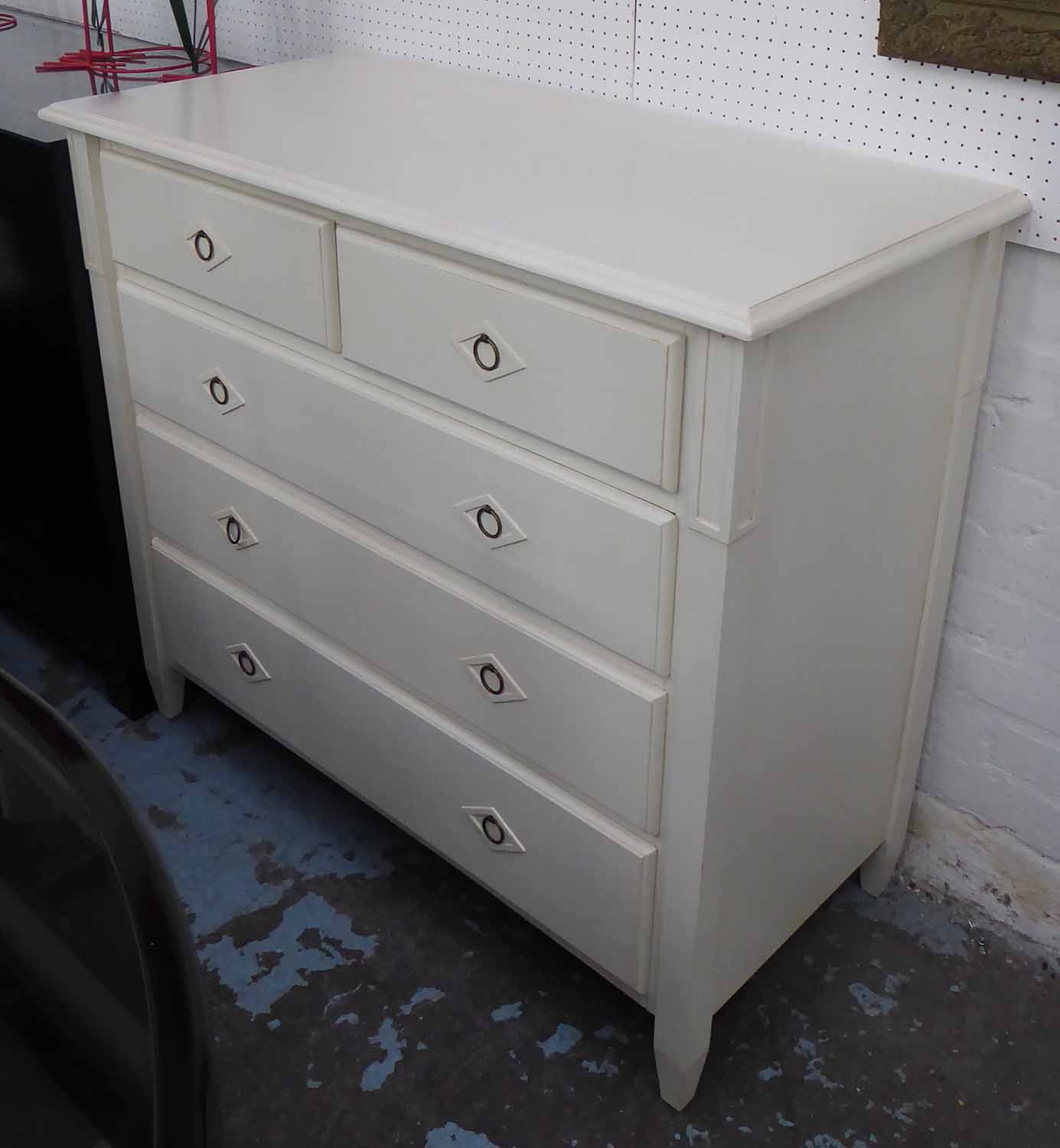 CHEST OF DRAWERS, Swedish style, white painted with five drawers, 109cm x 50cm x 96cm.