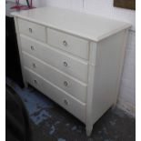 CHEST OF DRAWERS, Swedish style, white painted with five drawers, 109cm x 50cm x 96cm.