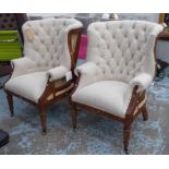 PURE WHITE LINES HAMPTON DECONSTRUCTED ARMCHAIRS, a pair, 112cm H.
