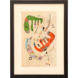 WASSILY KANDINSKY 'Green and Red', lithograph 1969, printed by Maeght, 33cm x 22cm,