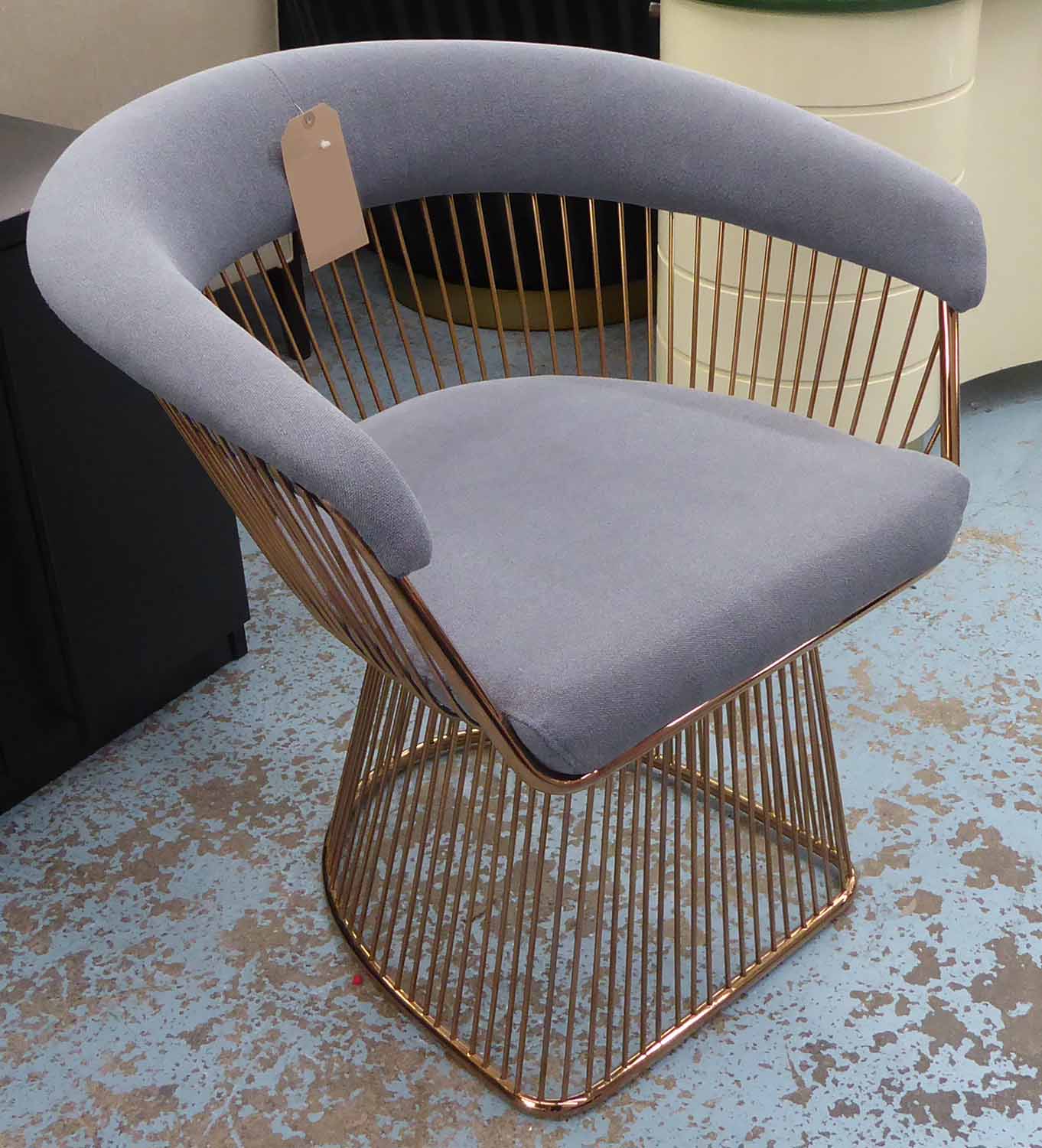 AFTER WARREN ARMCHAIR, Platner style, 72cm H.