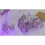 WALL LIGHTS, a pair, 1970's Italian style with crystal detail, matches previous lot,