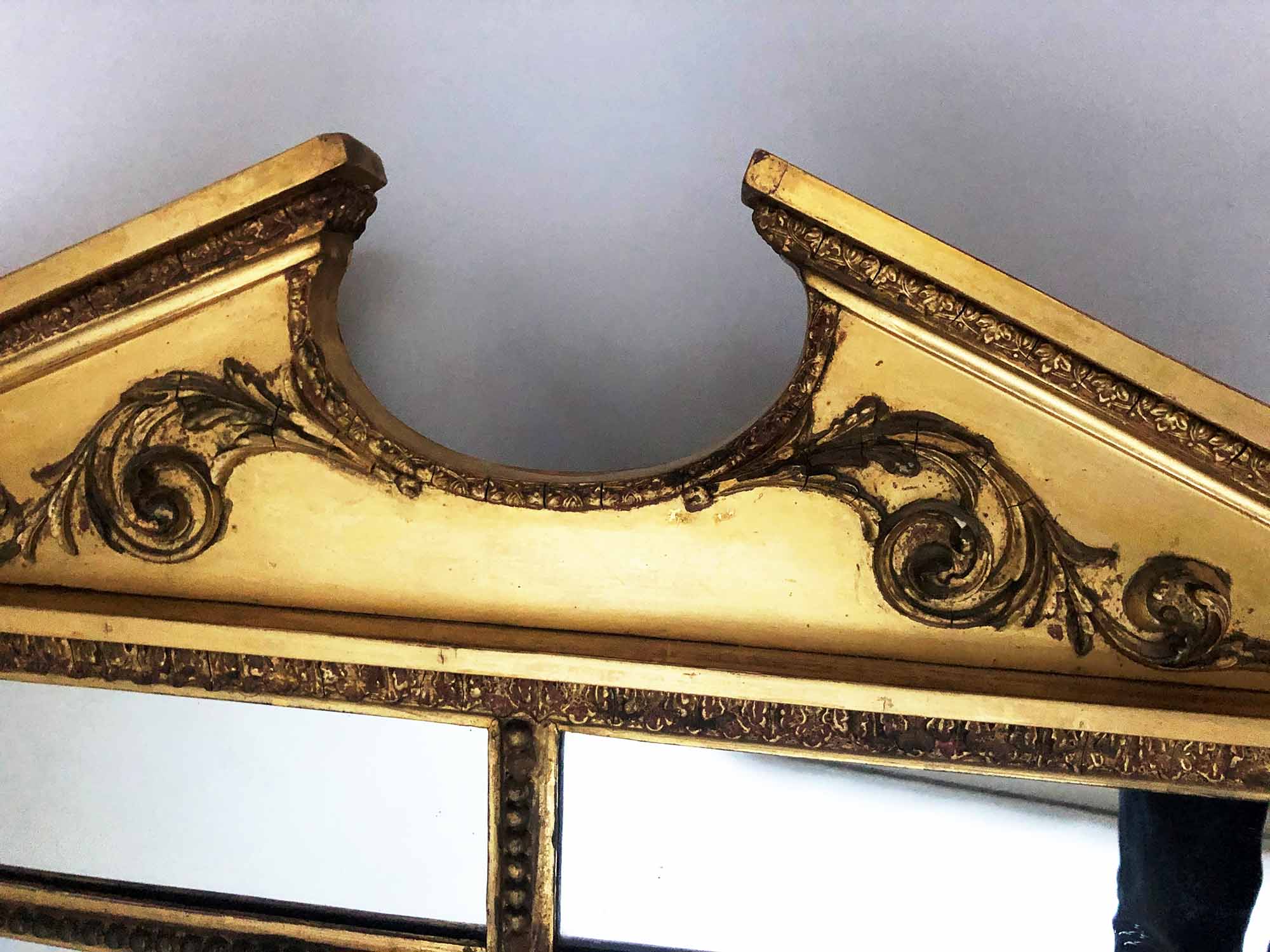 OVERMANTEL, 19th century giltwood and beaded, - Image 2 of 4