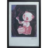 ANDY WARHOL 'Panda drummer', lithograph, from Leo Castelli gallery, stamped on reverse, edited by G.