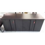 LOW CABINET, contemporary design, ebonised finish, 60cm x 140cm x 45cm.