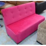 MINI SOFA, in a shocking pink chenille, 54cm D x 78cm H x 118cm W.