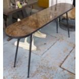 CONSOLE TABLE, 1960's Italian style, marble top, 160cm x 38cm x 79cm (with slight faults).