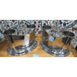 WINE COOLERS, a pair, French Art Deco style, silver plated, 25cm H.