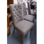 DINING CHAIRS, a set of eight, contemporary country house style, buttoned back finish, 102cm H.