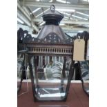 PURE WHITE LINES COPPER FRENCH STYLE HALL LANTERNS, 74cm H.