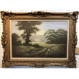 REG BROWN (20th Century British) 'Landscape', oil on canvas, signed, 40cm x 60cm, framed.