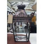 PURE WHITE LINES COPPER FRENCH STYLE HALL LANTERNS, 74cm H.