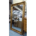 MIRROR, of substantial proportions, Continental style gilt, 208cm x 118cm.