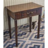 SIDE TABLE, George III mahogany with frieze drawer, 71cm H x 62cm x 36cm.