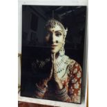PORTRAIT OF AN INDIAN LADY, Contemporary School photoprint, framed, 120cm x 80cm.
