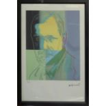 ANDY WARHOL 'Sigmund Freud', lithograph, from Leo Castelli gallery, stamped on reverse, edited by G.