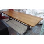 DINING TABLE, farmhouse style design, metal base, 280cm x 89cm x 76cm.