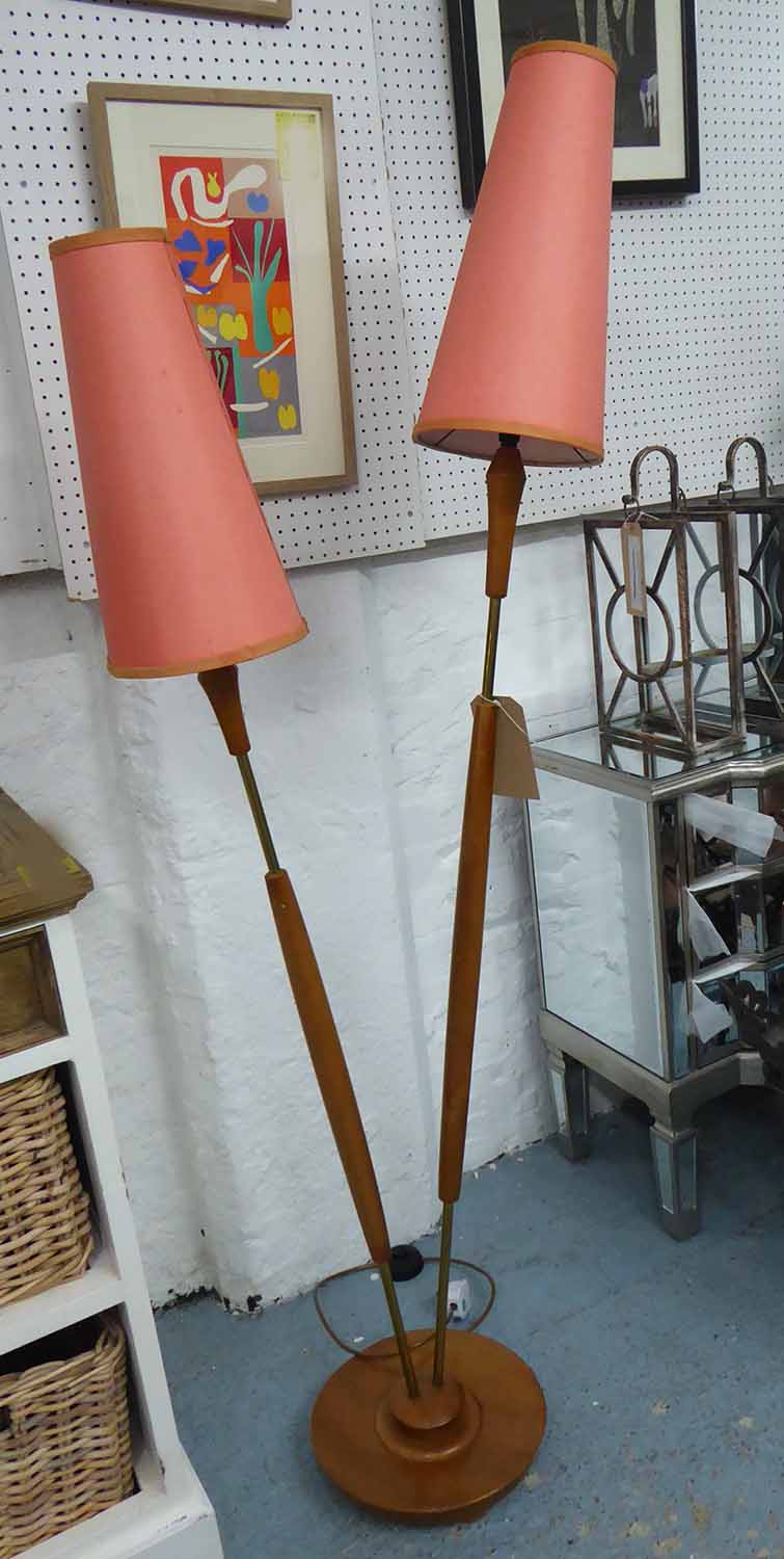 FLOOR LAMP, vintage 1960's tiki style design, 159cm H.