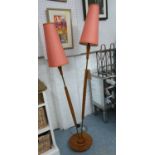 FLOOR LAMP, vintage 1960's tiki style design, 159cm H.