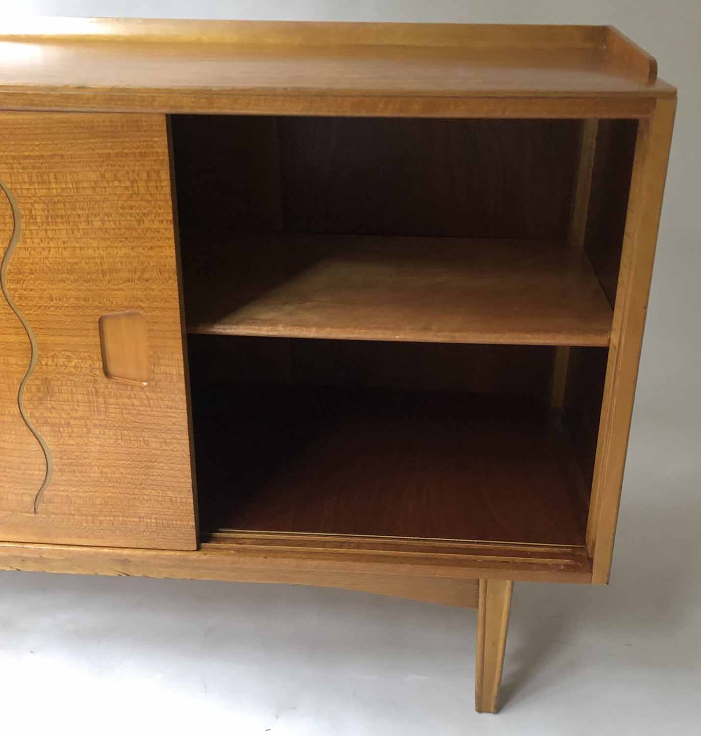 SIDEBOARD BY IAN AUDSLEY FOR G W EVANS, mid 20th century walnut and elm with sliding doors, - Image 5 of 6
