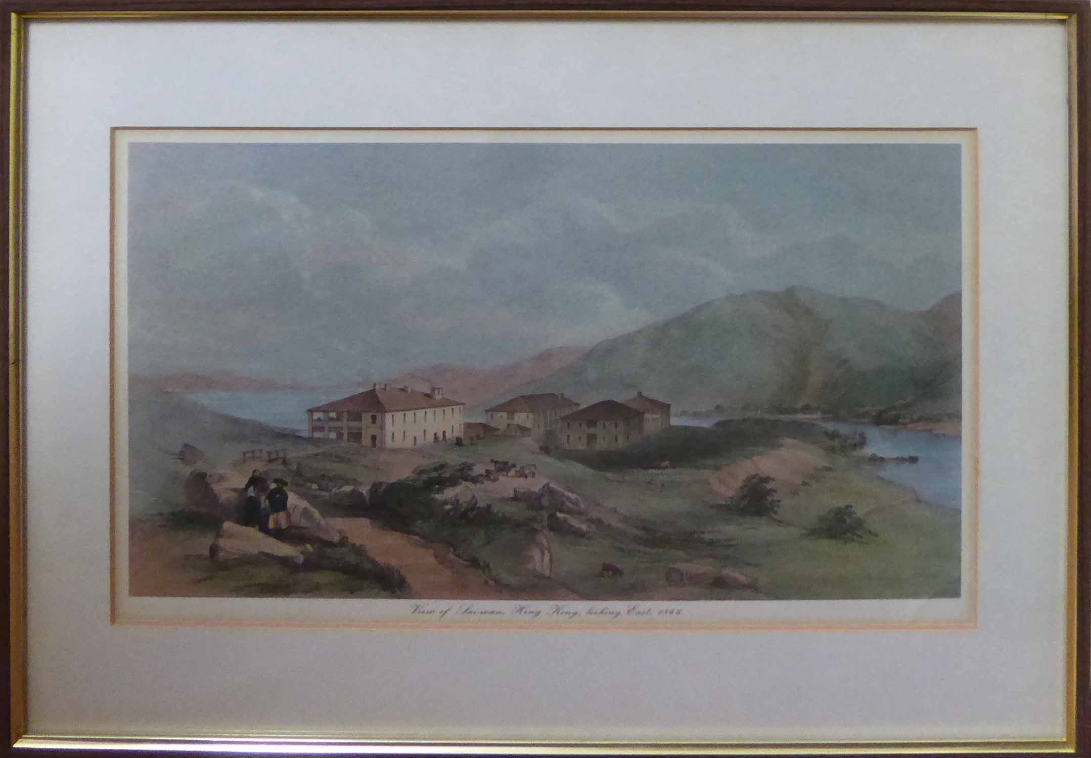 VIEWS of OLD HONG KONG, a set of three colour lithographs, 37cm x 50cm each, framed and glazed. - Image 2 of 3