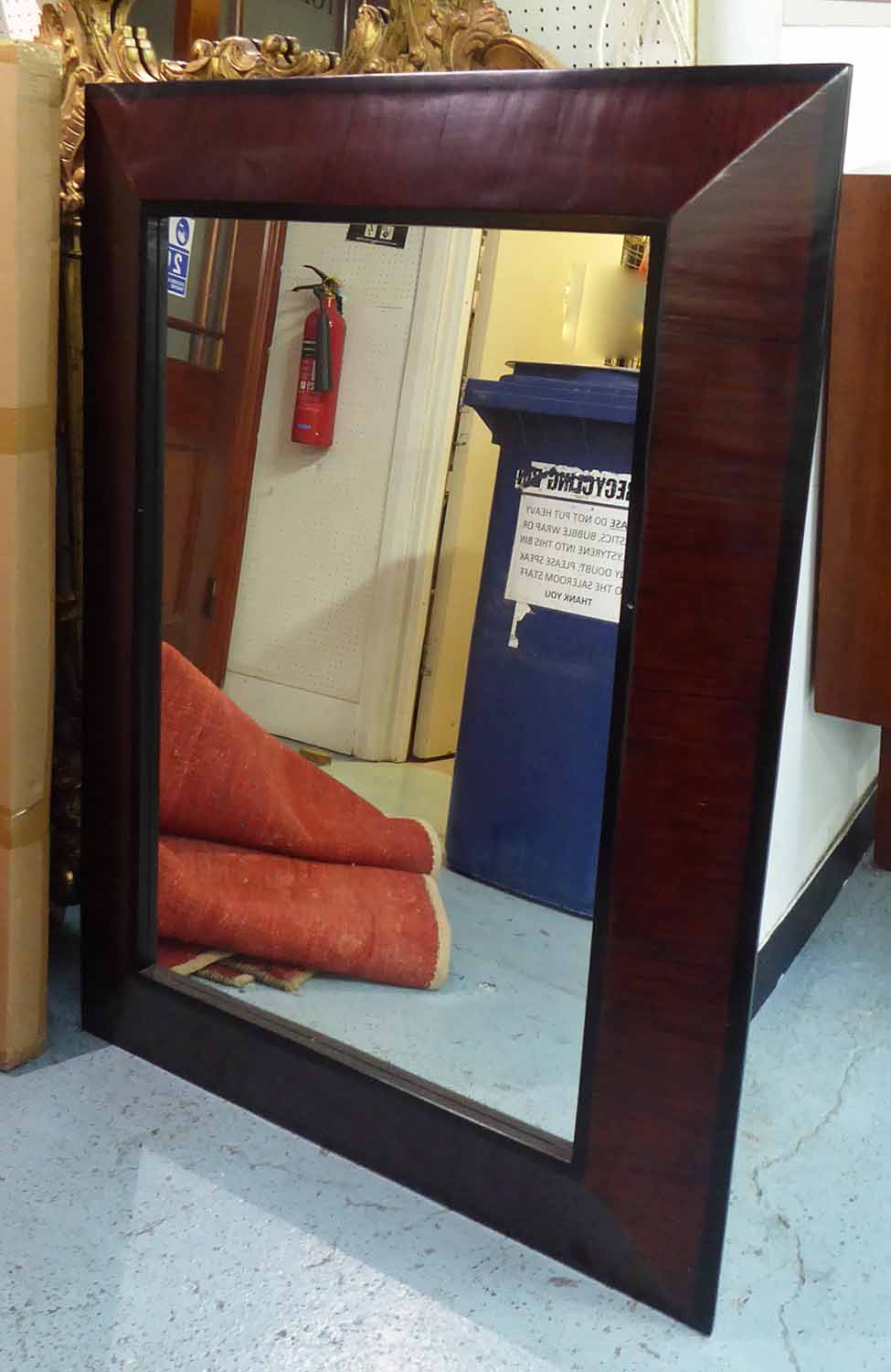 WALL MIRROR, 1970's Italian style bamboo, 120cm x 90cm (slight faults).