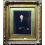 19th CENTURY ENGLISH SCHOOL 'Vice Admiral Sir Richard Daces GCH', oil on board, 25cm x 20cm,