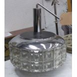 CEILING LIGHT, vintage Austrian, crystal and chrome, 105cm Drop approx.