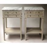 LAMP/BEDSIDE CHESTS, a pair,