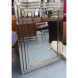 WALL MIRROR, Hollywood Regency style, stepped frame, 117cm x 86cm.