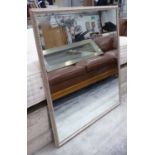 WALL MIRROR, silvered frame, 100cm W x 120cm H.