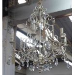 CHANDELIERS, a pair, French provincial style, six branch, with cut glass detail, 98cm Drop.