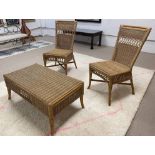 SIDE CHAIRS, 1970's French rattan and bamboo, 90cm H x 45cm x 50cm,
