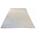 CONTEMPORARY ART DECO DESIGN SILK CARPET, 350cm x 250cm, geometric silver field.