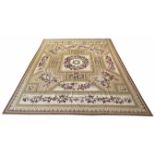 FINE AUBUSSON NEEDLEPOINT CARPET, 308cm x 244cm.