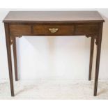 BOWFRONT HALL TABLE, 19th century mahogany with frieze drawer, 80cm H x 90cm x 37cm.