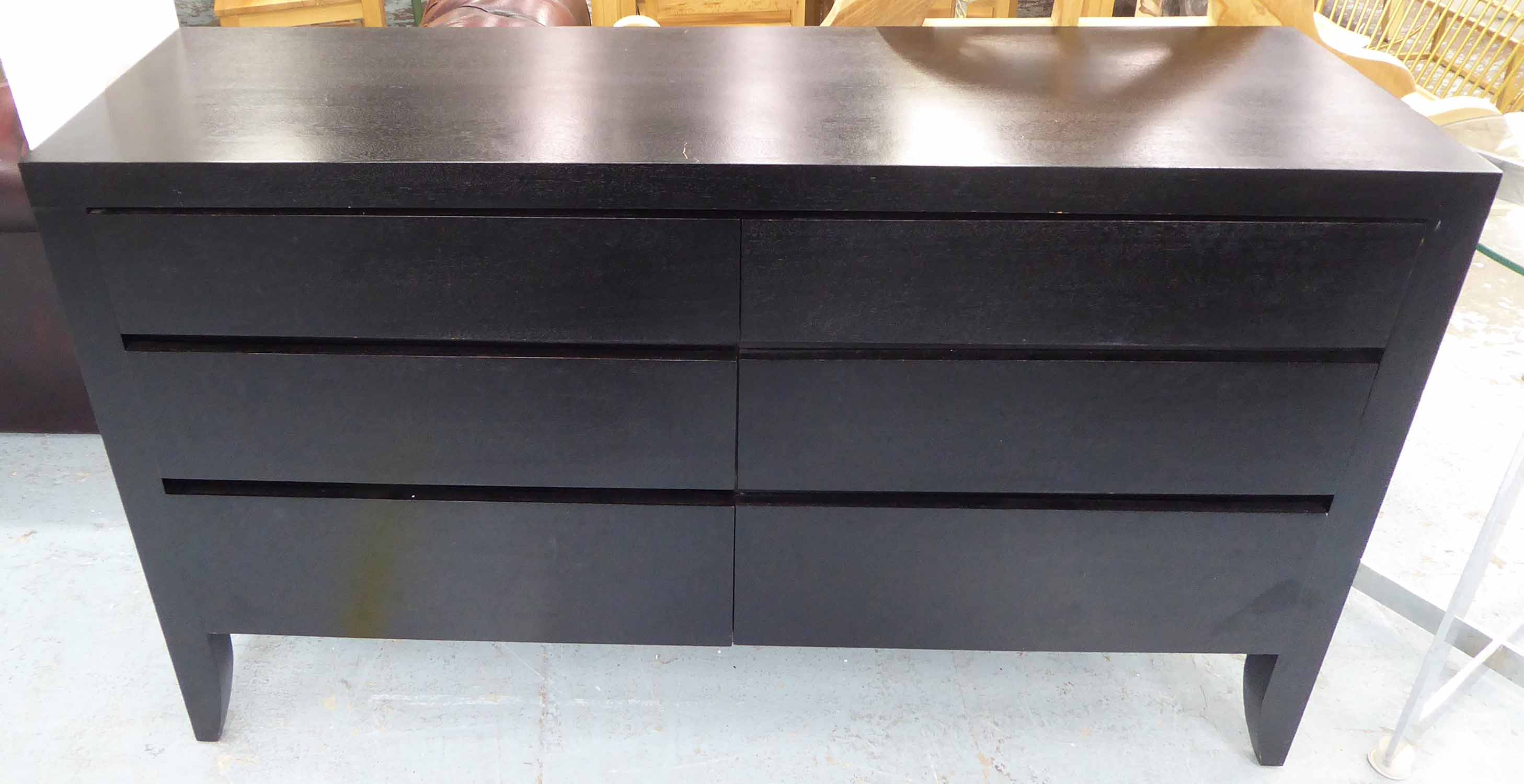 SIDEBOARD, contemporary design, ebonised finish, 150cm x 45cm x 86cm.