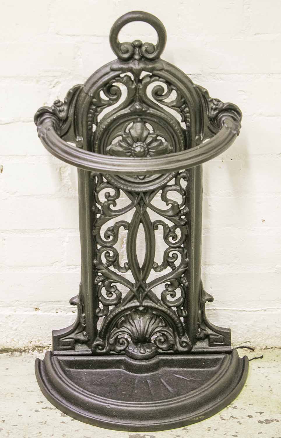 STICK STAND, Victorian cast iron, 74cm H x 44cm x 25cm.