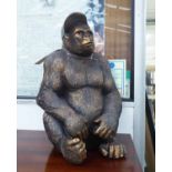 CONTEMPORARY SCHOOL STUDY, gorilla with baseball cap, 58cm H.