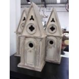BIRD HOUSES, a set of three, country house style design, 52cm x 20.5cm.