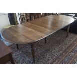 DINING TABLE, late 19th century French birch,