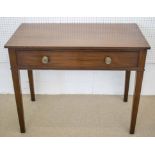 WRITING TABLE, George III mahogany with frieze drawer, 72cm H x 92cm x 50cm.