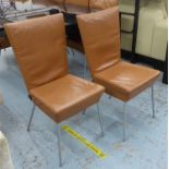 GERARD VAN DEN BERG OREA DINING CHAIRS, a set of eight, tan leather, bears tags Gerard V D Berg,