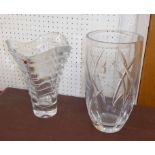 TIPERARY AND WATERFORD CRYSTAL VASES, of differing sizes, 30cm at tallest.