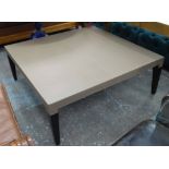 COCKTAIL TABLE, contemporary design, woven leather top, 110cm x 110cm x 60cm.
