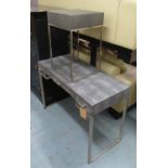 WRITING TABLE, faux shagreen finish with three drawers,