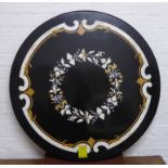 PARCHINKARI MARBLE TOP, circular with inlaid floral design, 90cm diam.