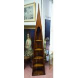 BOAT BOOKCASE, enclosing shelves, 46cm W x 215cm H.