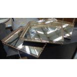 COCKTAIL TRAYS, a set of three, 1970's Italian inspired design, 41cm x 31cm x 4.5cm.